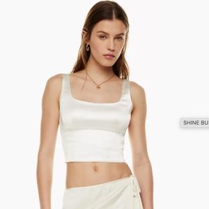 Aritzia Wilfred Shine Bustier Ivory Tank Top Size Small